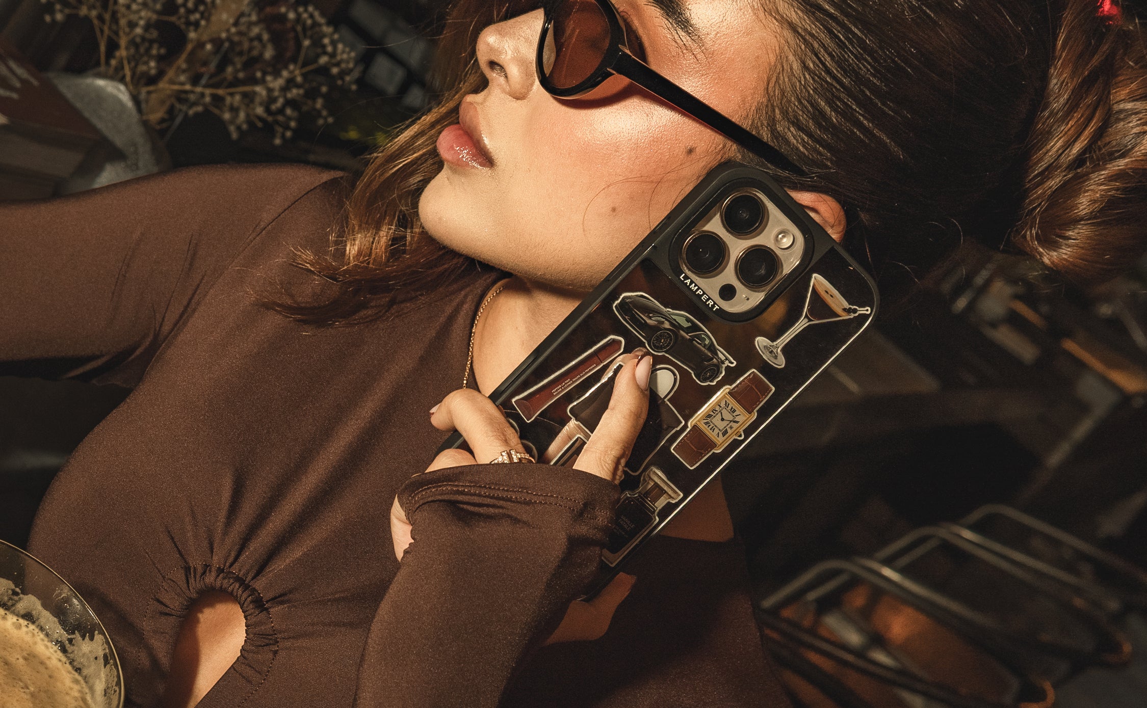 Ultra safe case Colab Laura sanchez Espresso sticker